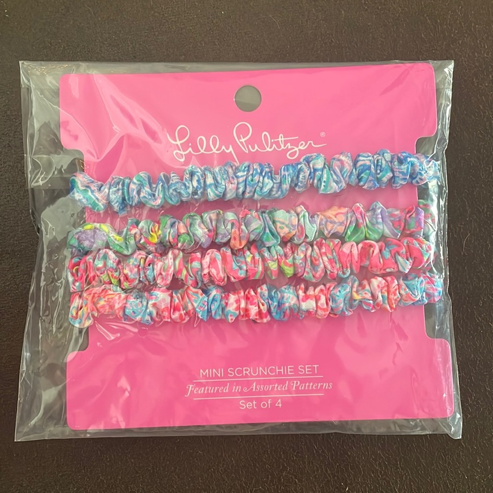Lilly Pulitzer Mini Slim Satin Scrunchie Set